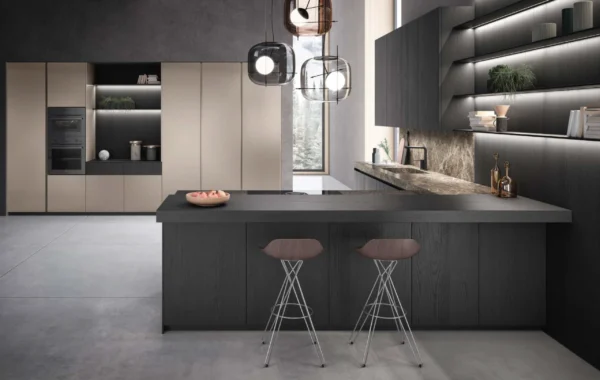 1 Bluna Tech : Cuisine professionnelle et chaleureuse avec design raffiné