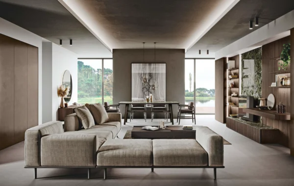 Avola Legno : Mobilier polyvalent alliant bois, verre et grès dans un design élégant