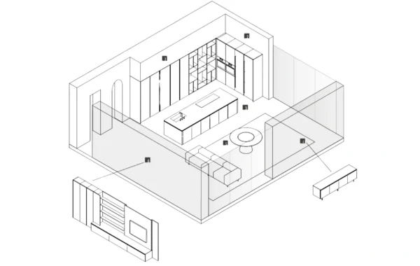 Bluna + Lab : Cuisine élégante et ergonomique avec matériaux raffinés