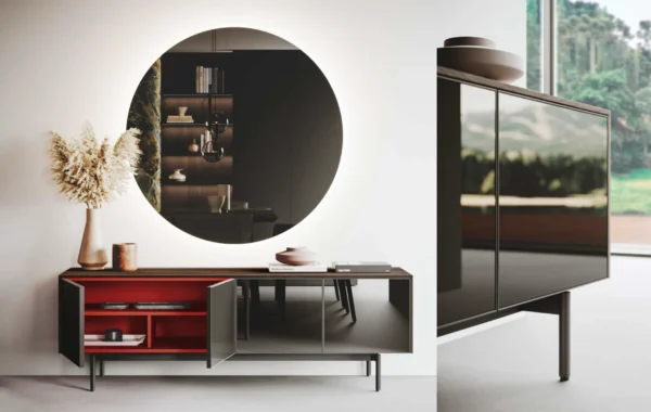 Avola Legno : Mobilier polyvalent alliant bois, verre et grès dans un design élégant