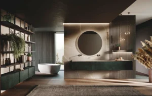 Scava Metal 4.0 : Salle de Bain Moderne en Métal Lacqué Foresta avec Éclairage LED