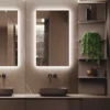 Bluna Laccato Opaco : Salle de Bain Moderne en Carruba avec Éclairage LED