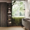 Bluna Metal : Salle de Bain Design en Titanio et Bois Rovere Vesuvio