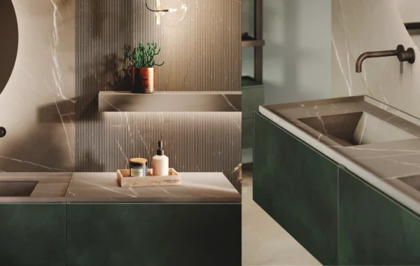Scava Metal 4.0 : Salle de Bain Moderne en Métal Lacqué Foresta avec Éclairage LED