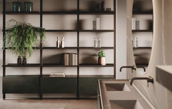 Scava Metal 4.0 : Salle de Bain Moderne en Métal Lacqué Foresta avec Éclairage LED